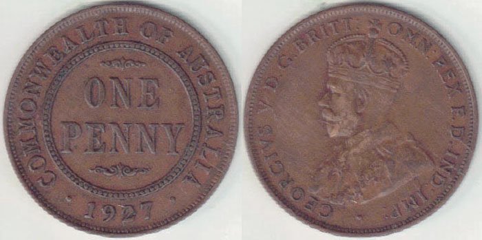 1927 Australia Penny (VG - gFine)